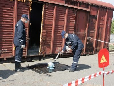 Вагон с радиоактивным грузом. Фото: vecherka.donetsk.ua