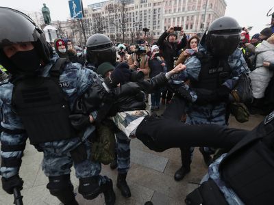 Акция протеста в поддержку Алексея Навального в Москве. Фото: Андрей Любимов / РБК